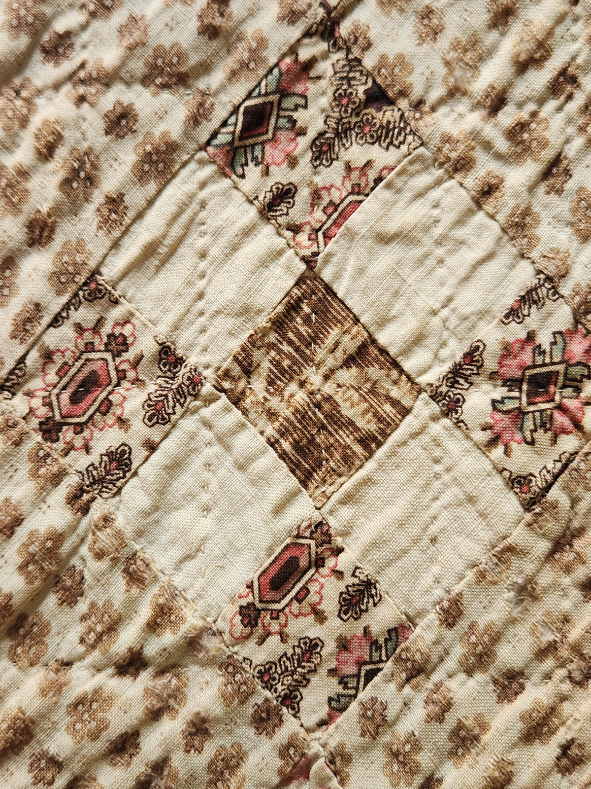 Antique Nine Patch on Point Quilt