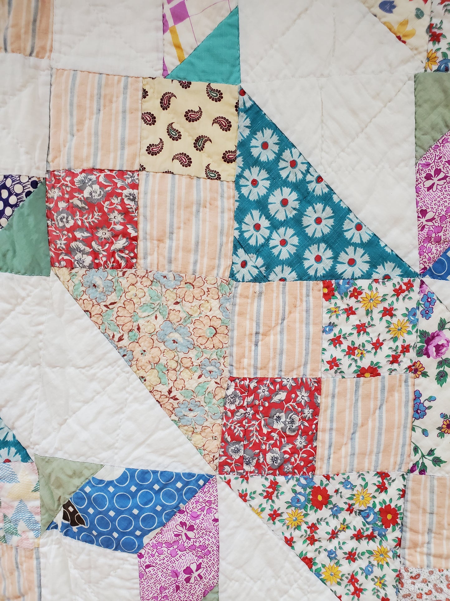 Vintage Feed Sack Quilt, ca 1930