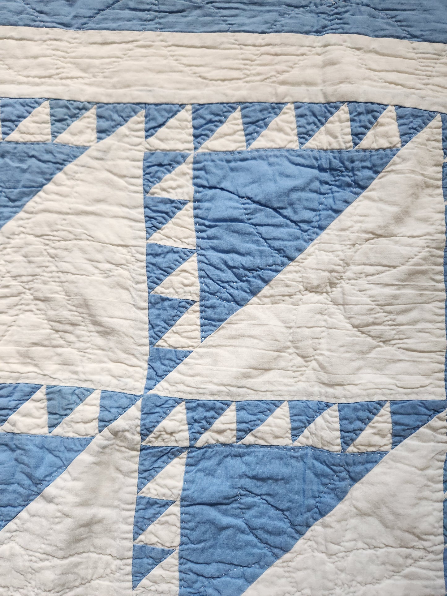 Set of 2 Blue & White Patchwork Quilts c1930