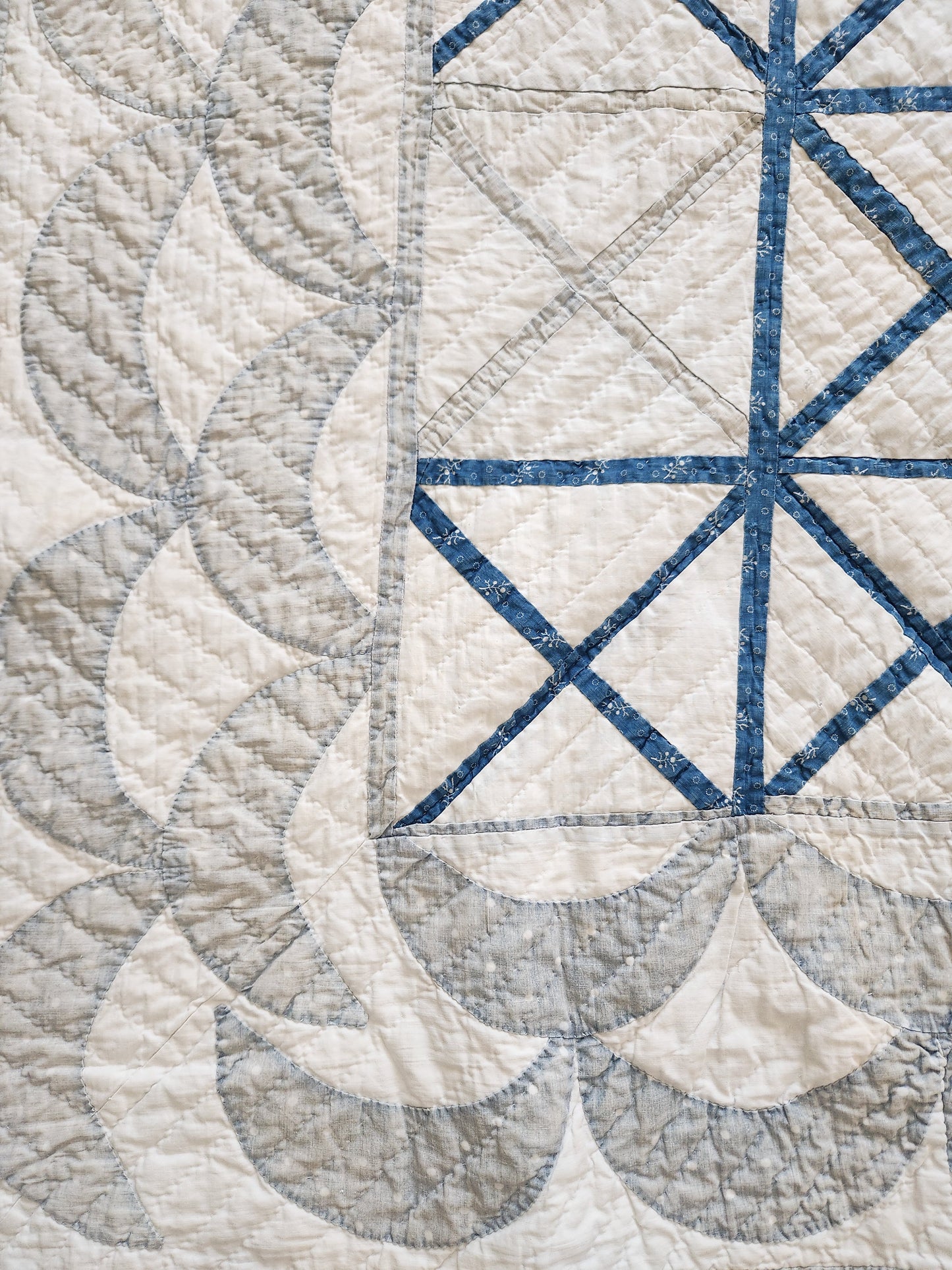19th Century Blue and White Antique Quilt