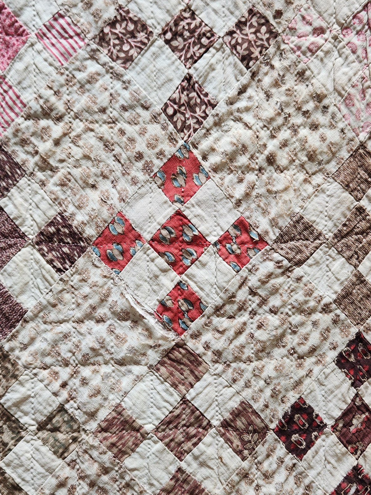 Antique Nine Patch on Point Quilt