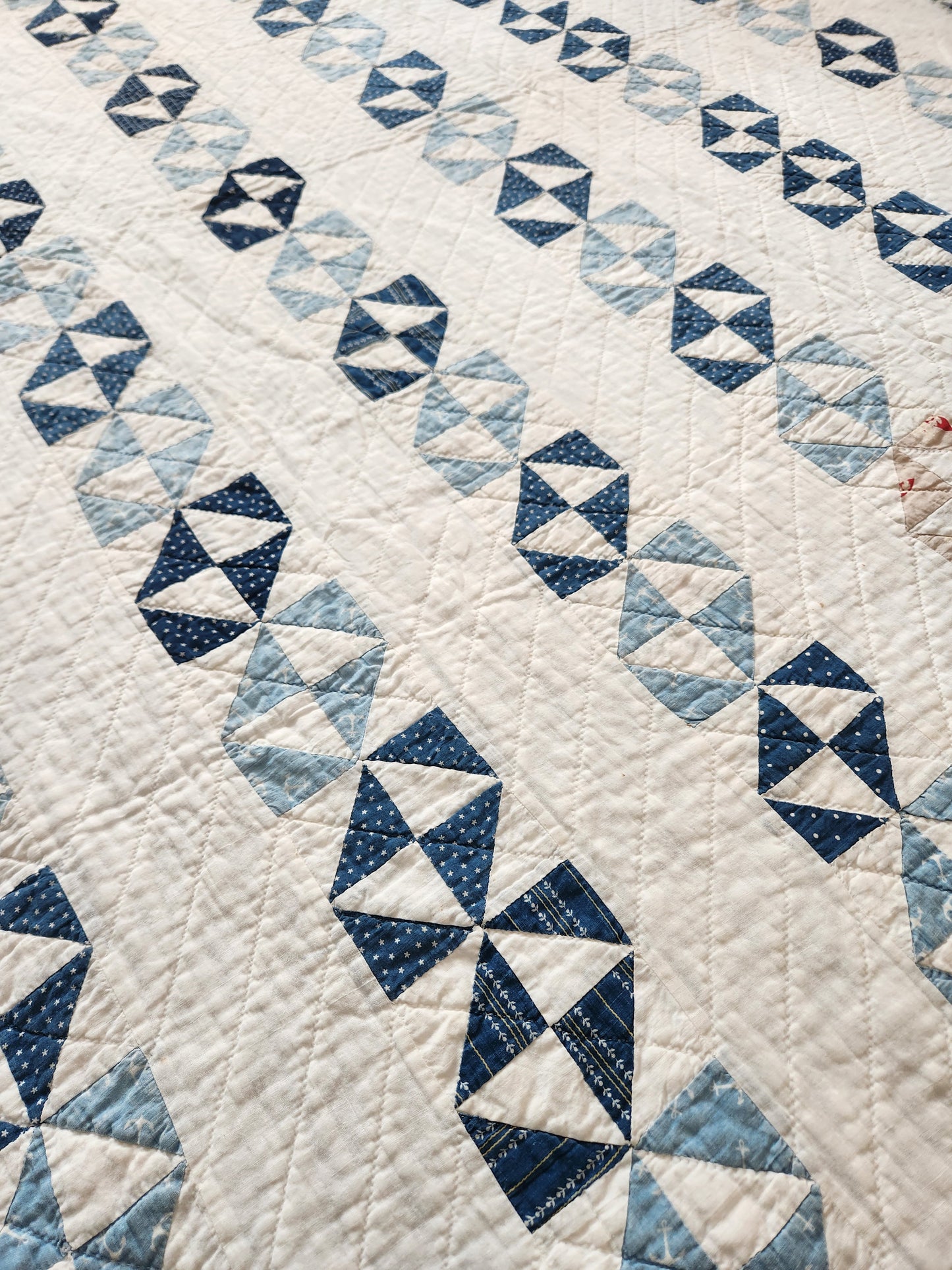 Blue and White Envelope Quilt c1900