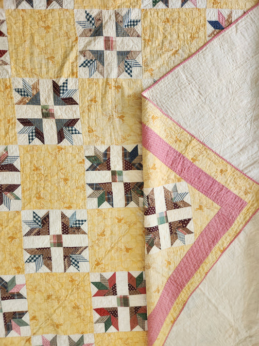 Antique 19th Century Goose Tracks Quilt
