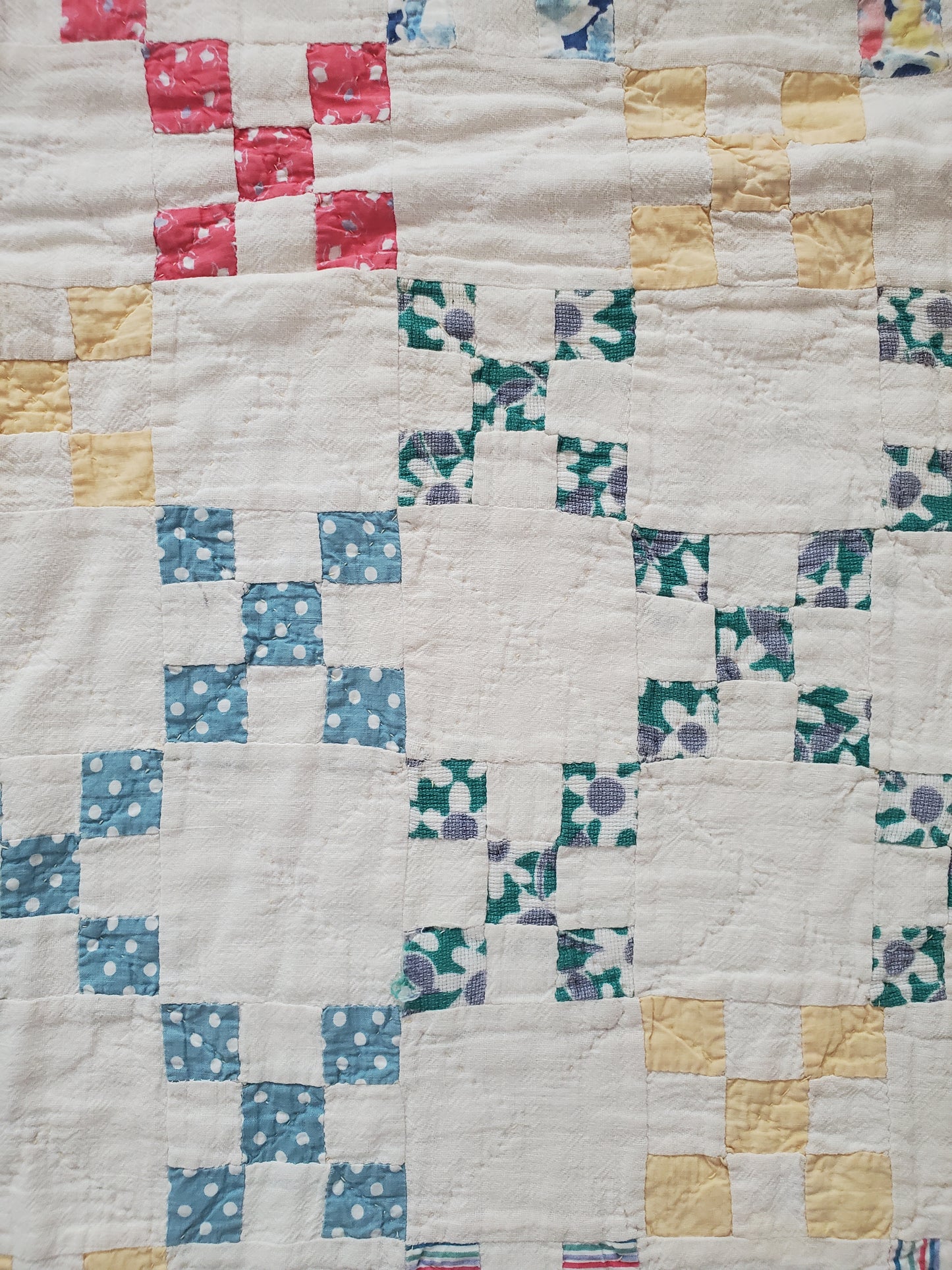 9 Patch Vintage Quilt, ca 1930