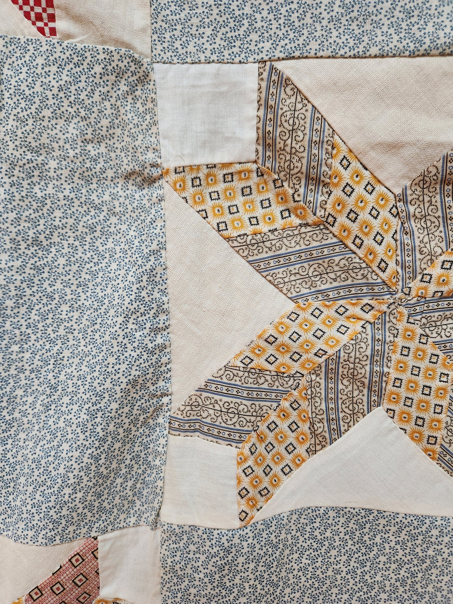 Vintage Stars Patchwork Quilt Top