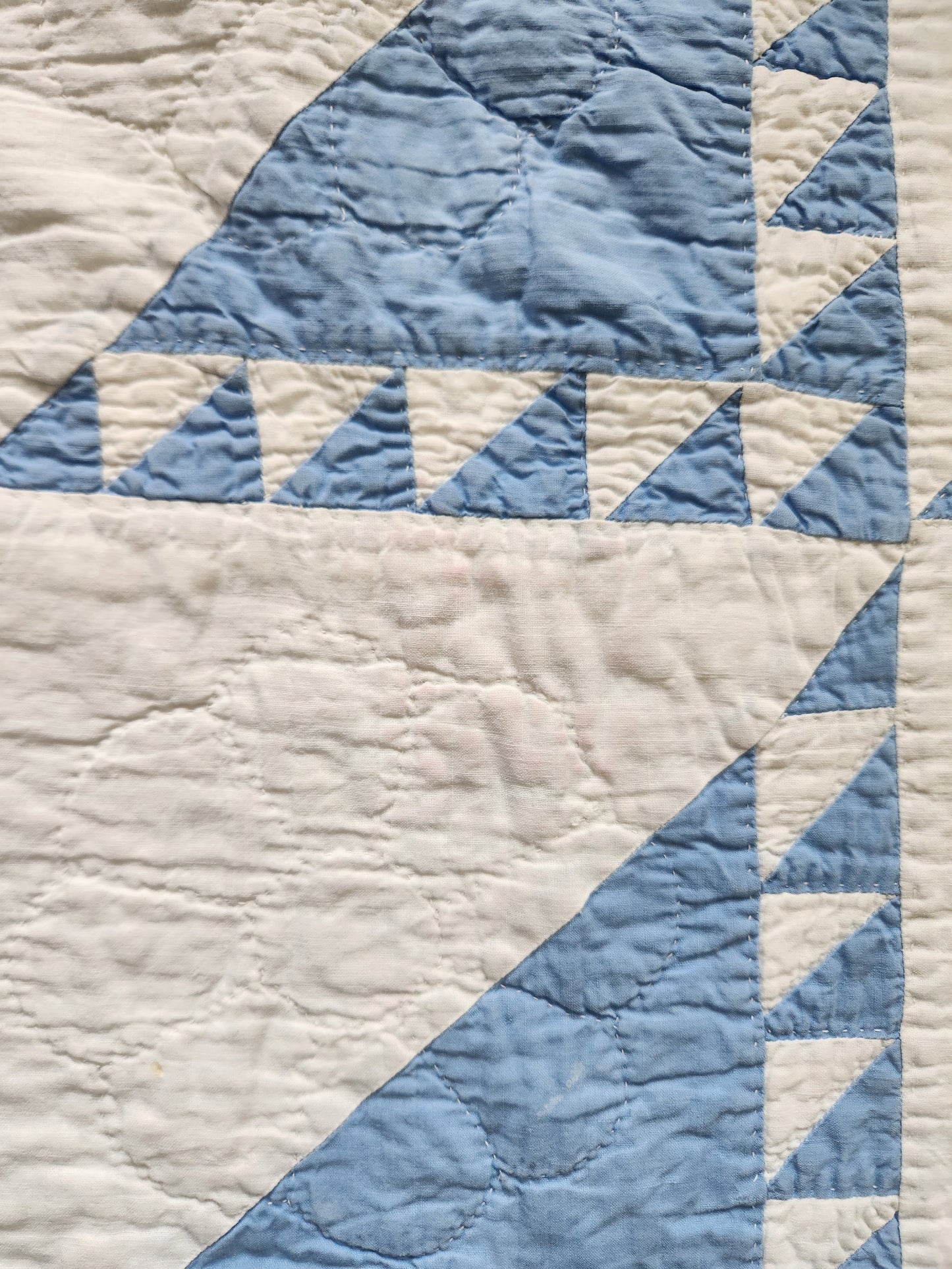 Set of 2 Blue & White Patchwork Quilts c1930