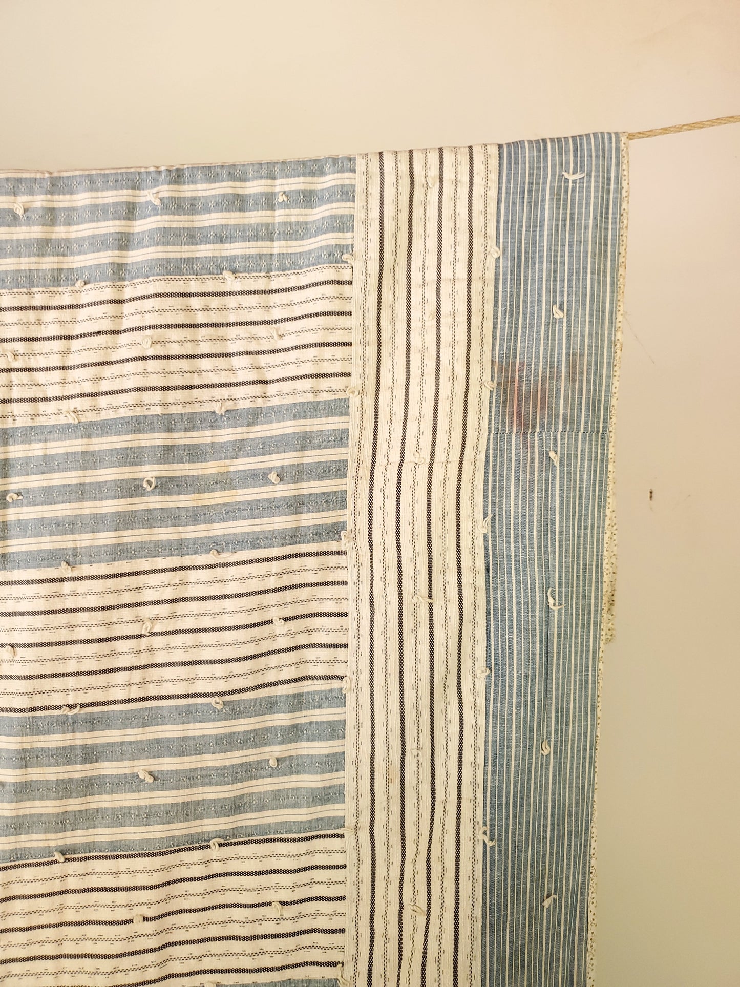 Hand Tied Shirting Quilt c1920