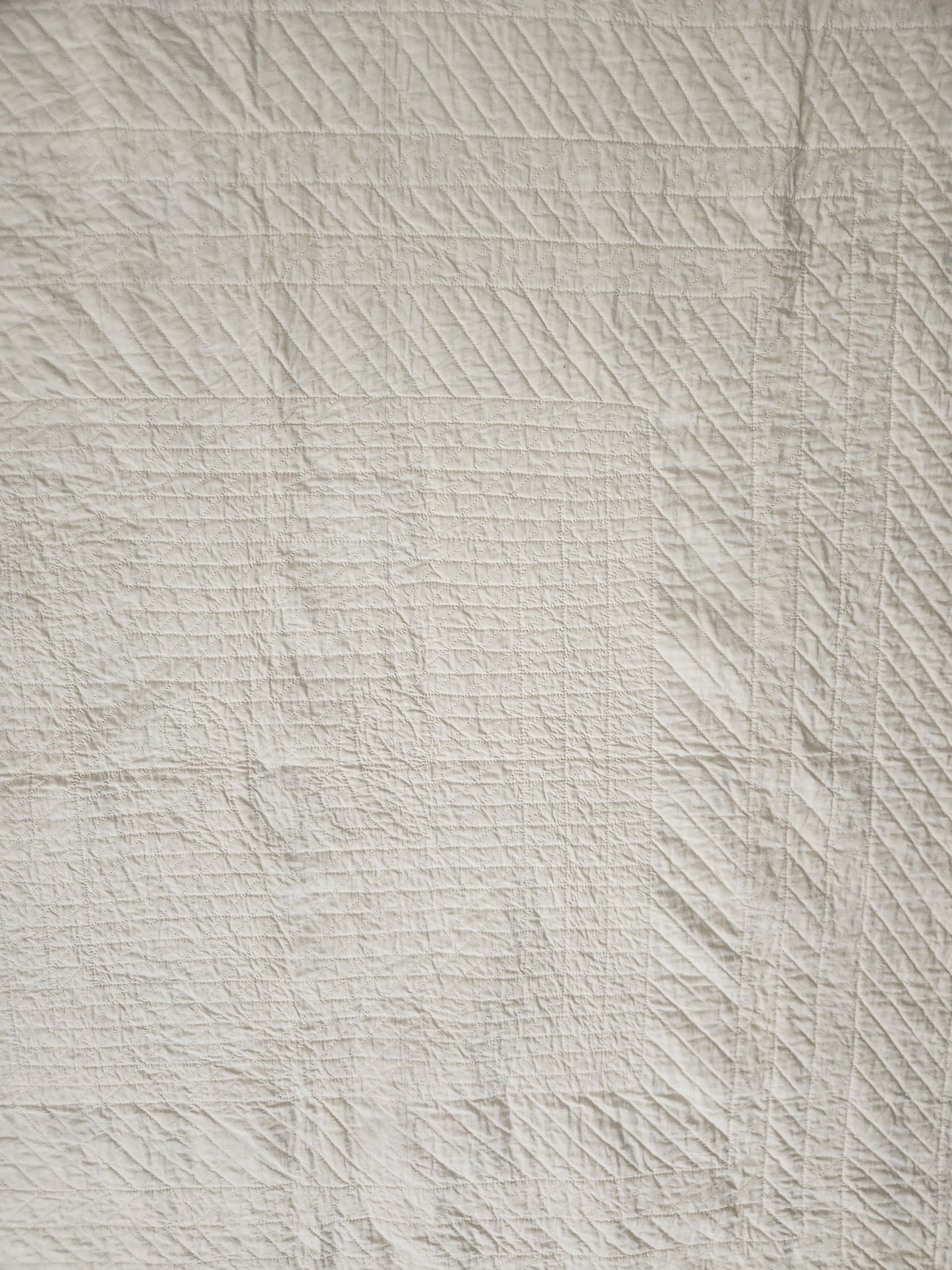 Blue and White Monogrammed Antique Quilt