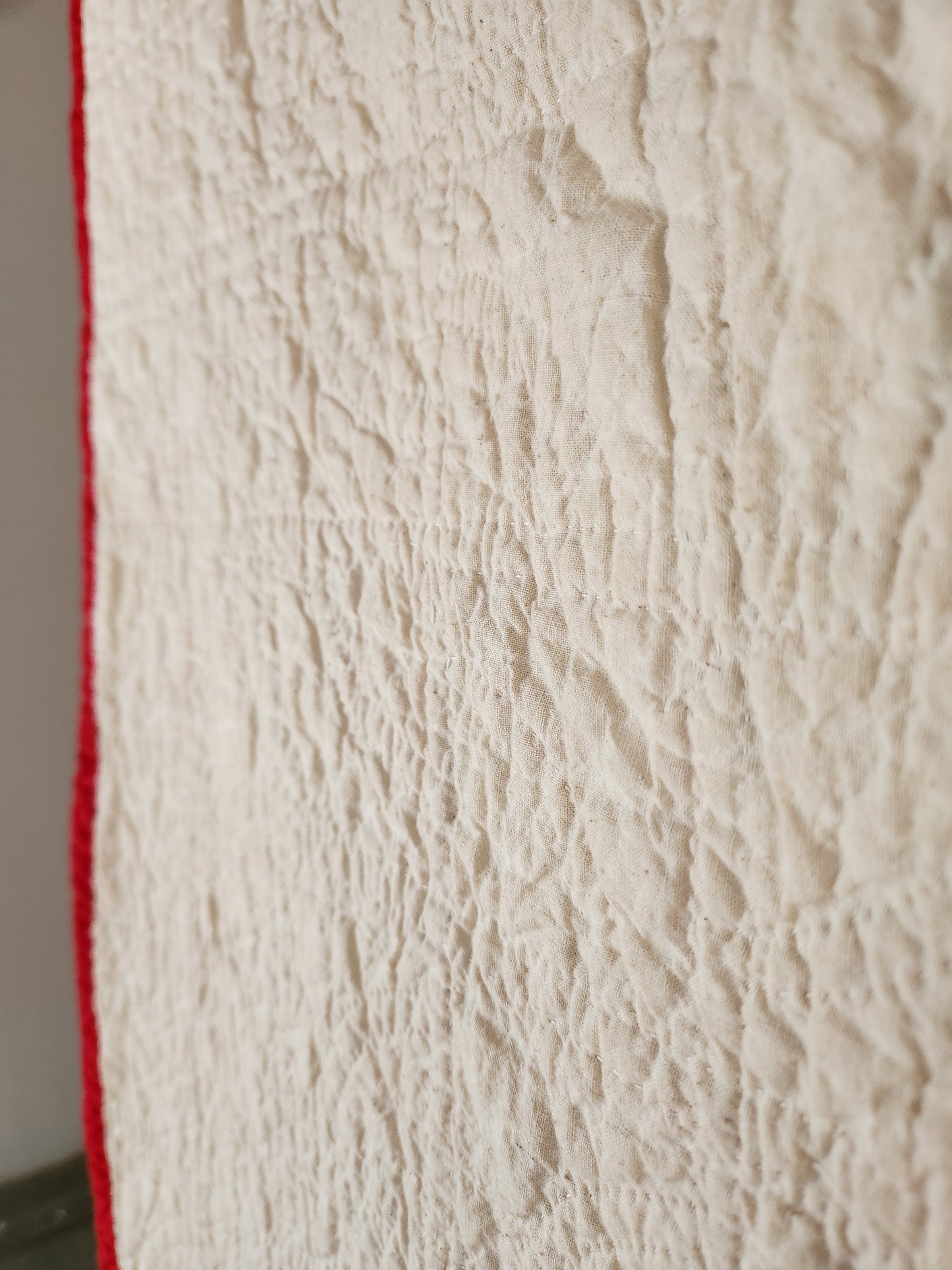 Antique Red & Green Drunkard's Path Quilt ca 1900