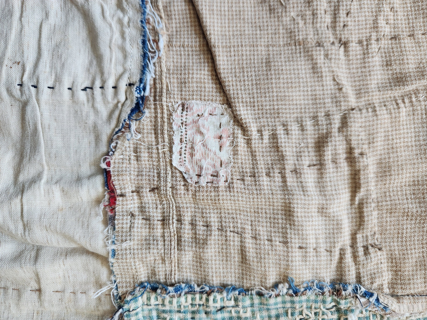 Antique Unfinished Foundation Pieced Quilt Top c1900