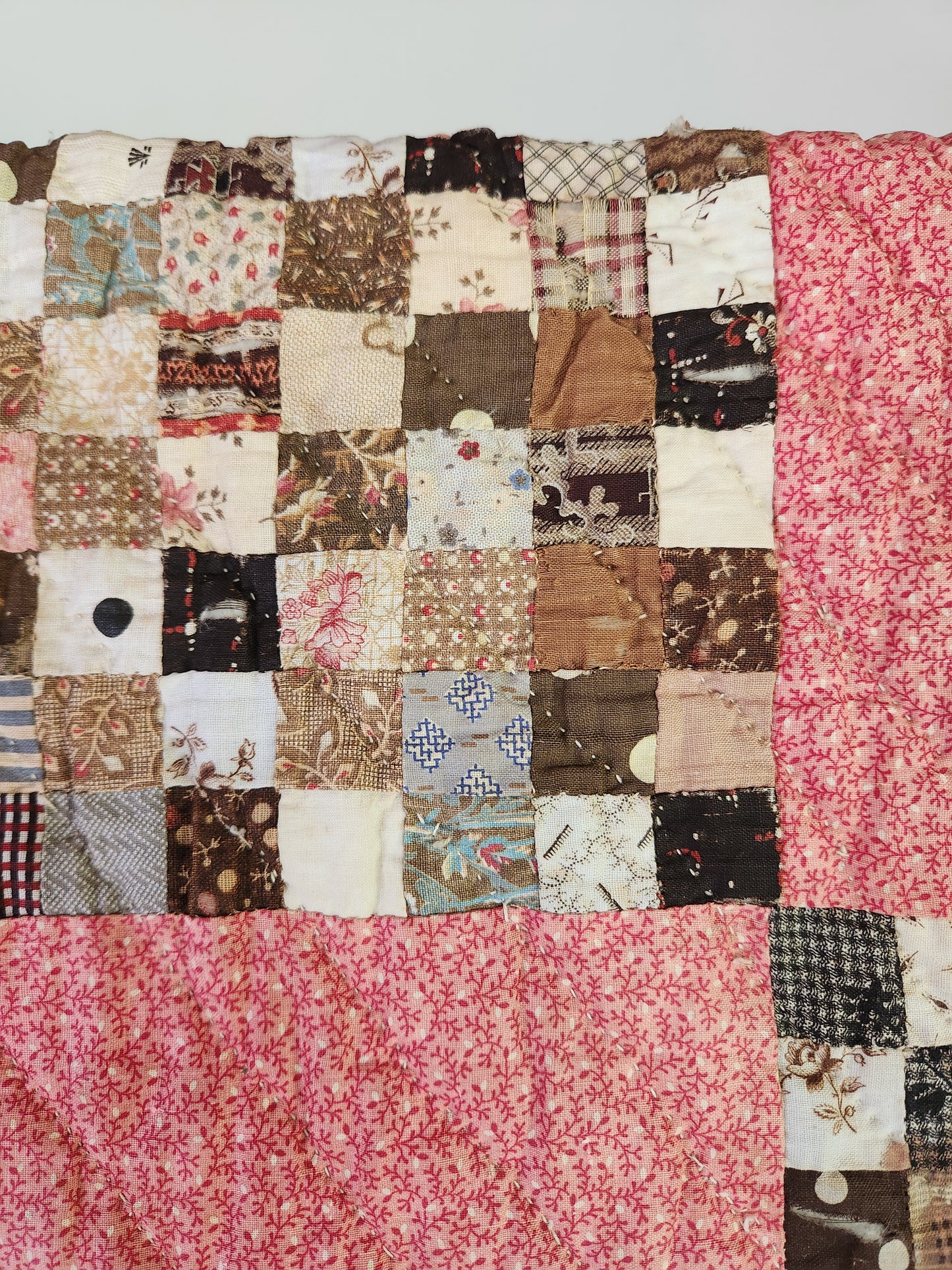 Inscribed Antique Postage Stamp Quilt c1911