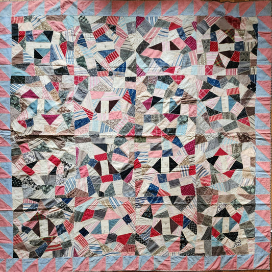 Antique Cotton Crazy Quilt c1890
