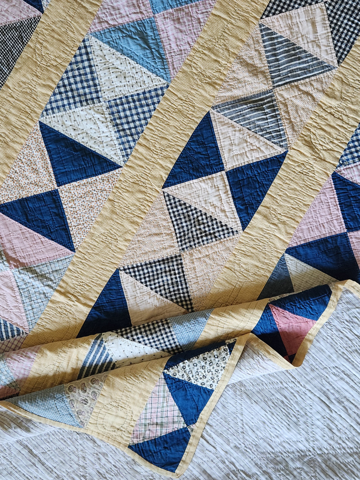 Antique Patchwork Chain Quilt c1920