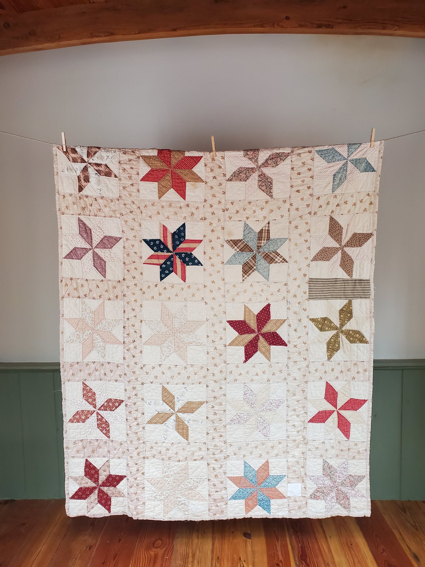 Antique 8 Point Star Quilt, ca 1900