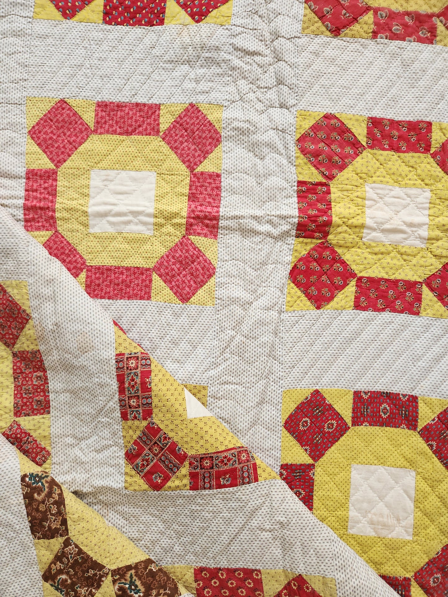 Mid 19th Century Rolling Stone Antique Quilt