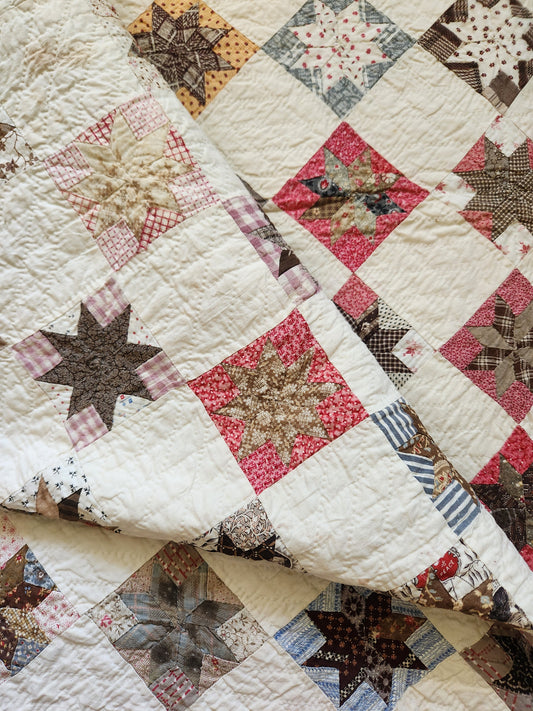 Antique LeMoyne Star Quilt ca 1880