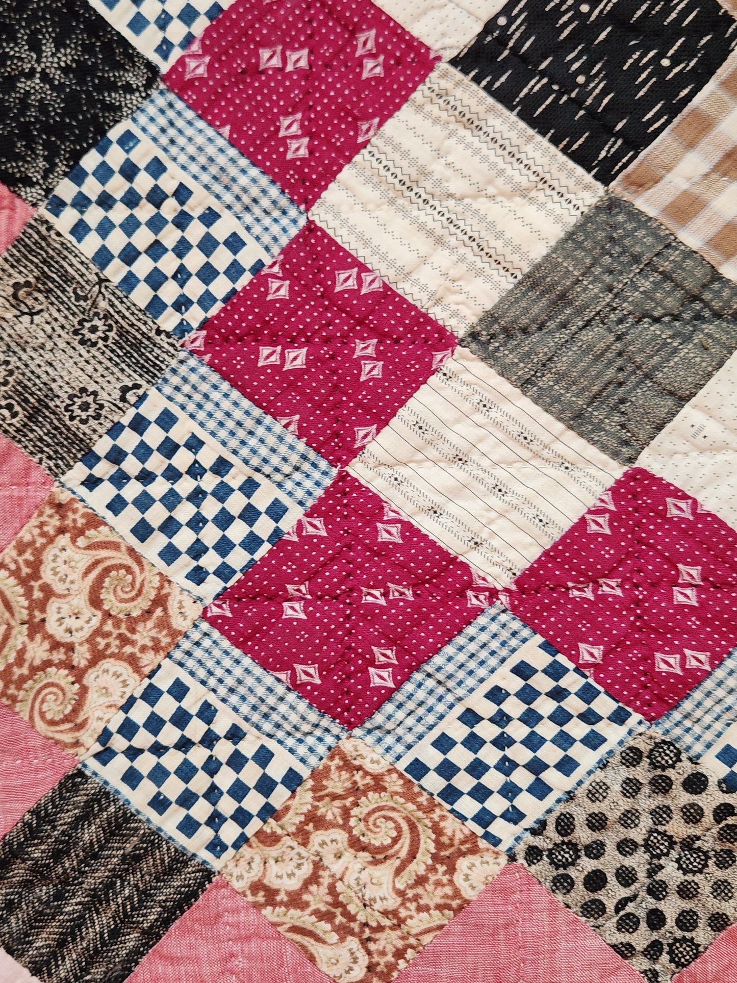 Antique Trip Around the World Quilt c1890