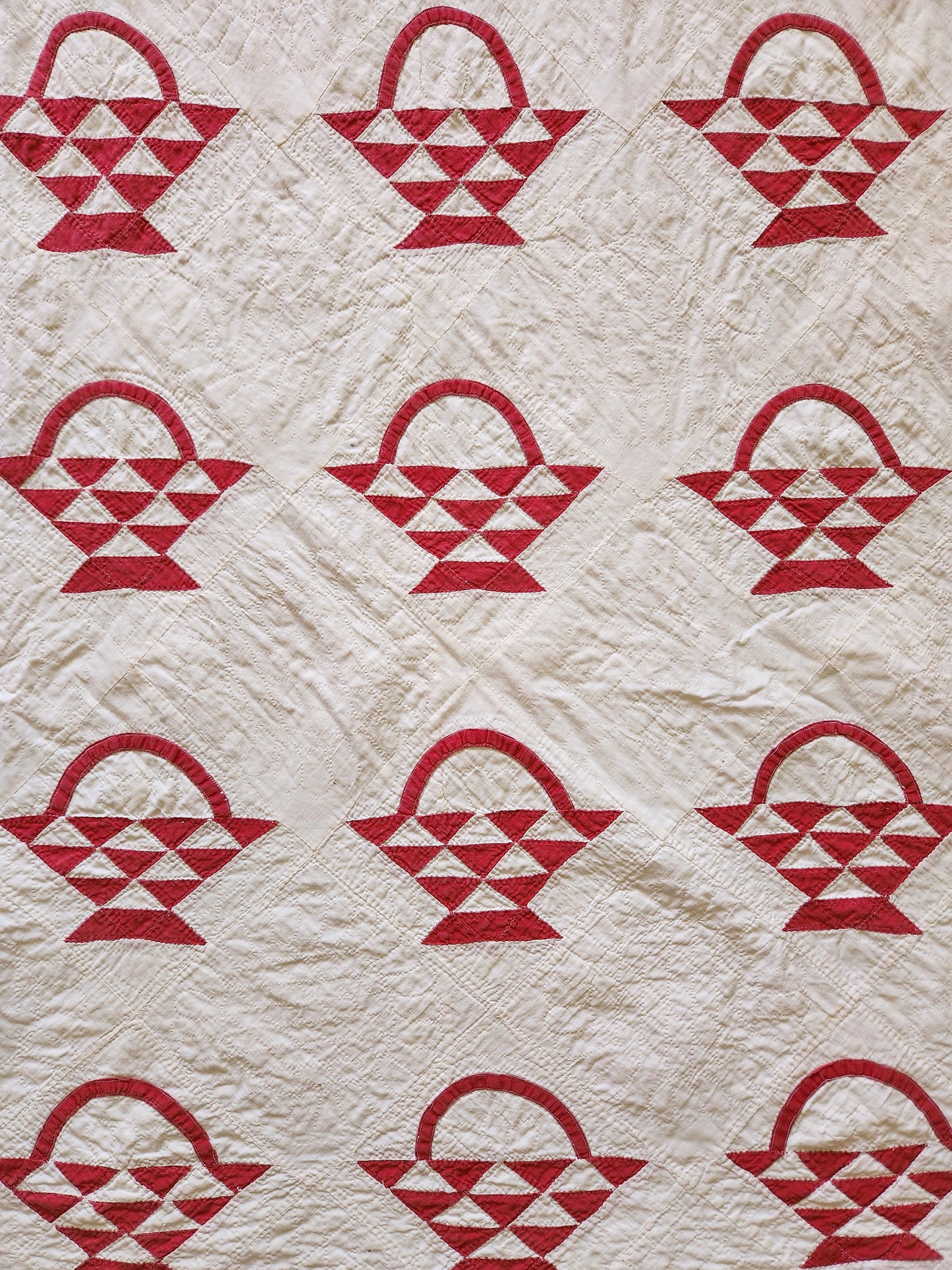 Antique Red & White Baskets Quilt