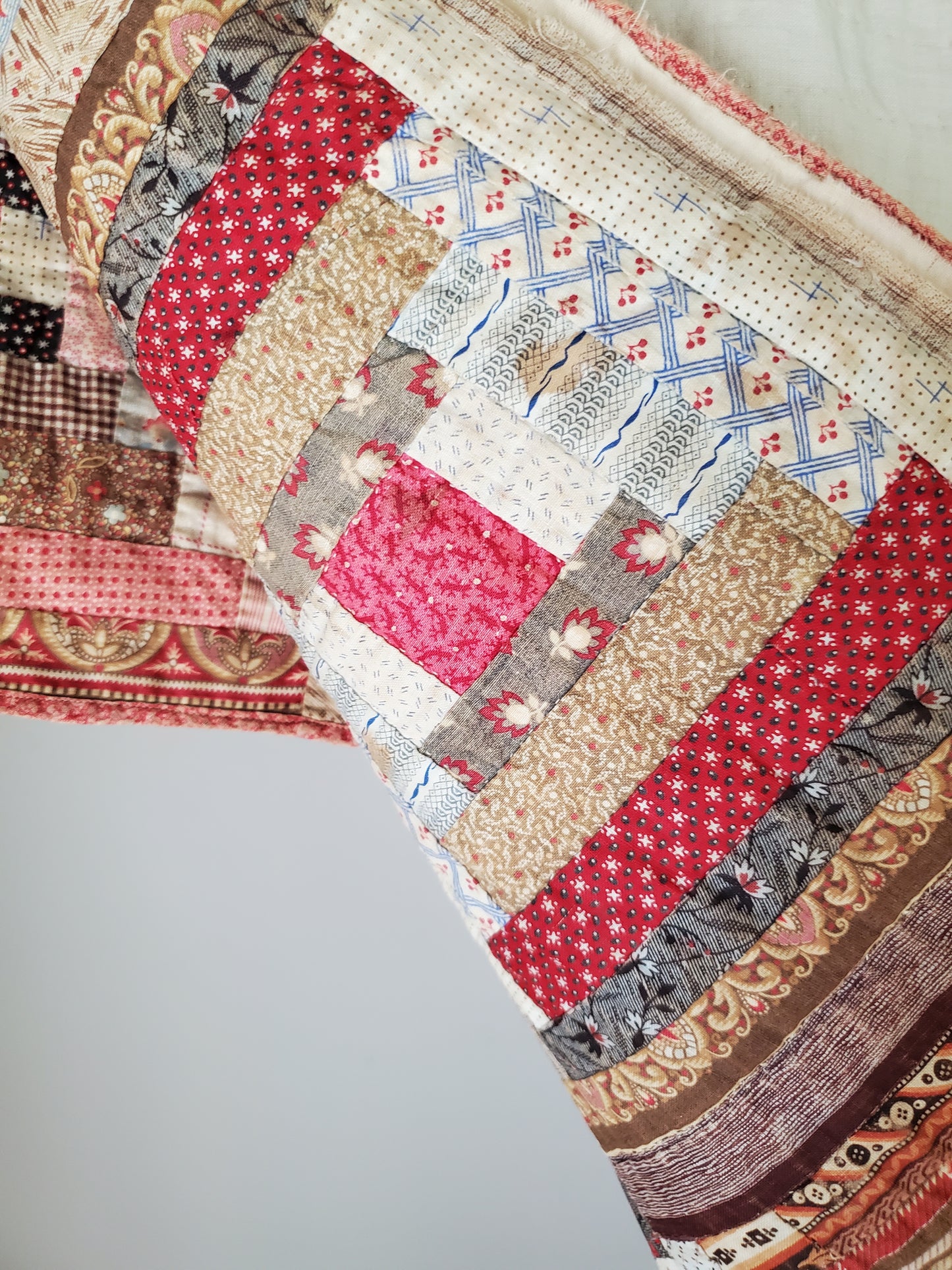 Antique Log Cabin Quilt c1890
