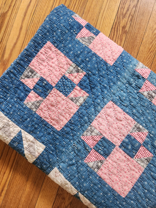 Indigo Old Maid's Puzzle c1890