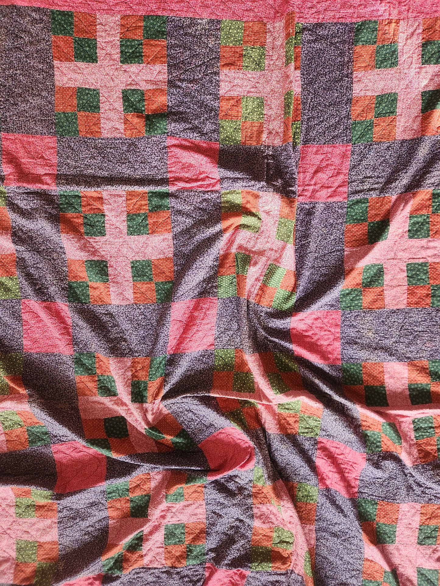 2 of 2, Antique Pennsylvania Style Calico Quilt