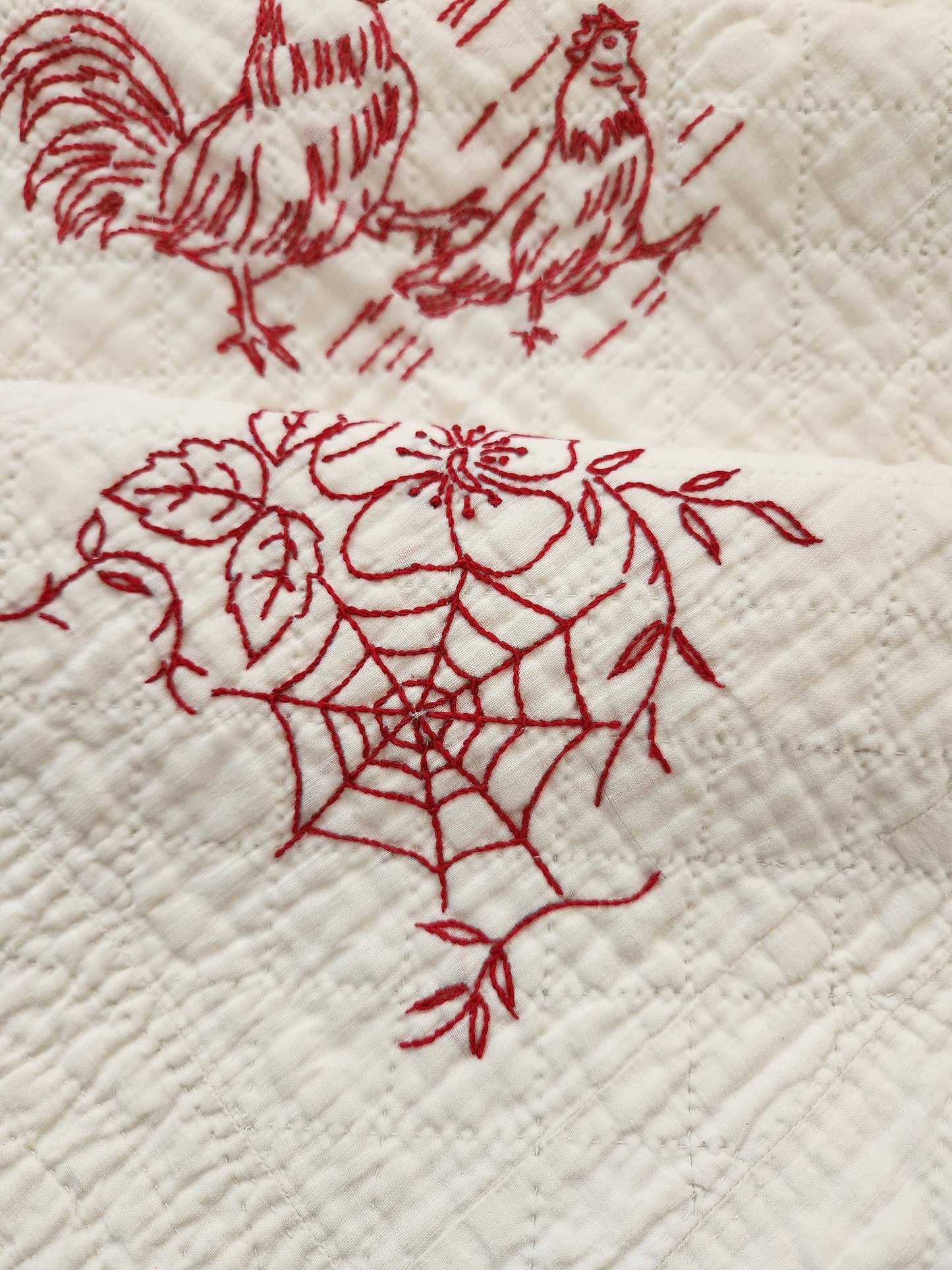 Antique Redwork Quilt c1890