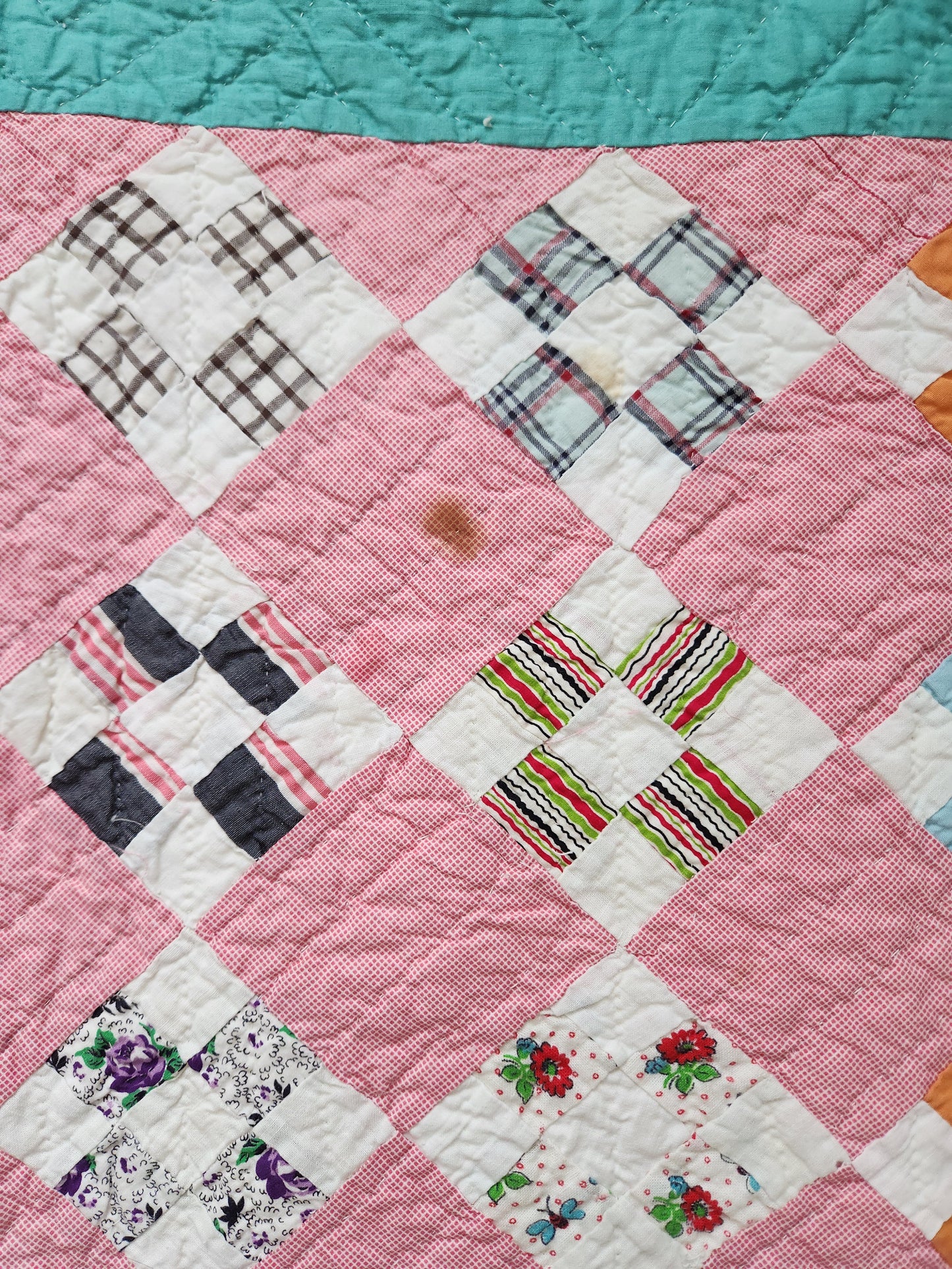 Vintage Nine Patch Quilt c1950