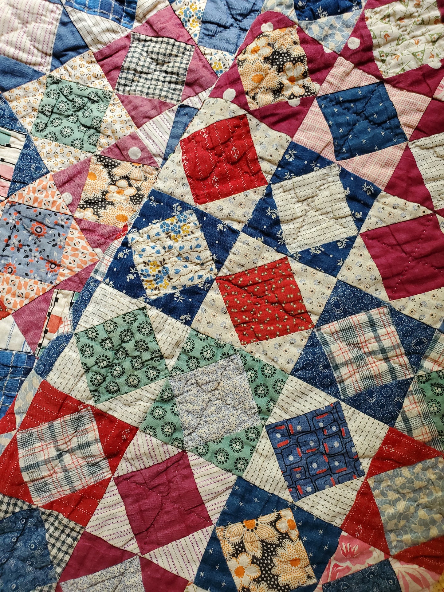 Square in a Square Vintage Quilt, ca 1930