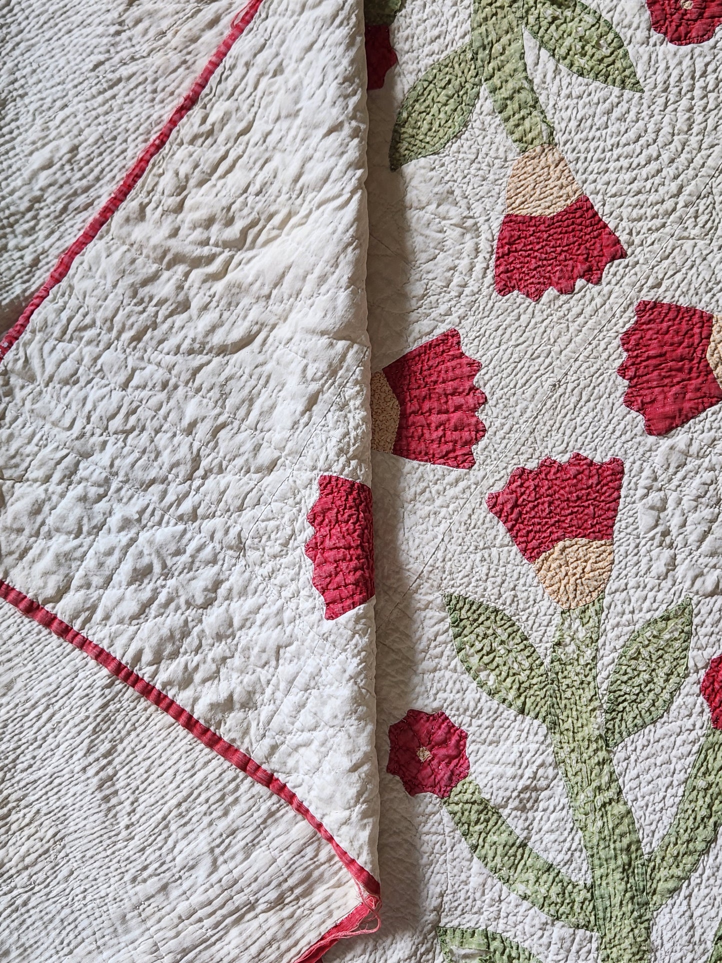 Antique Applique Whig Rose Quilt