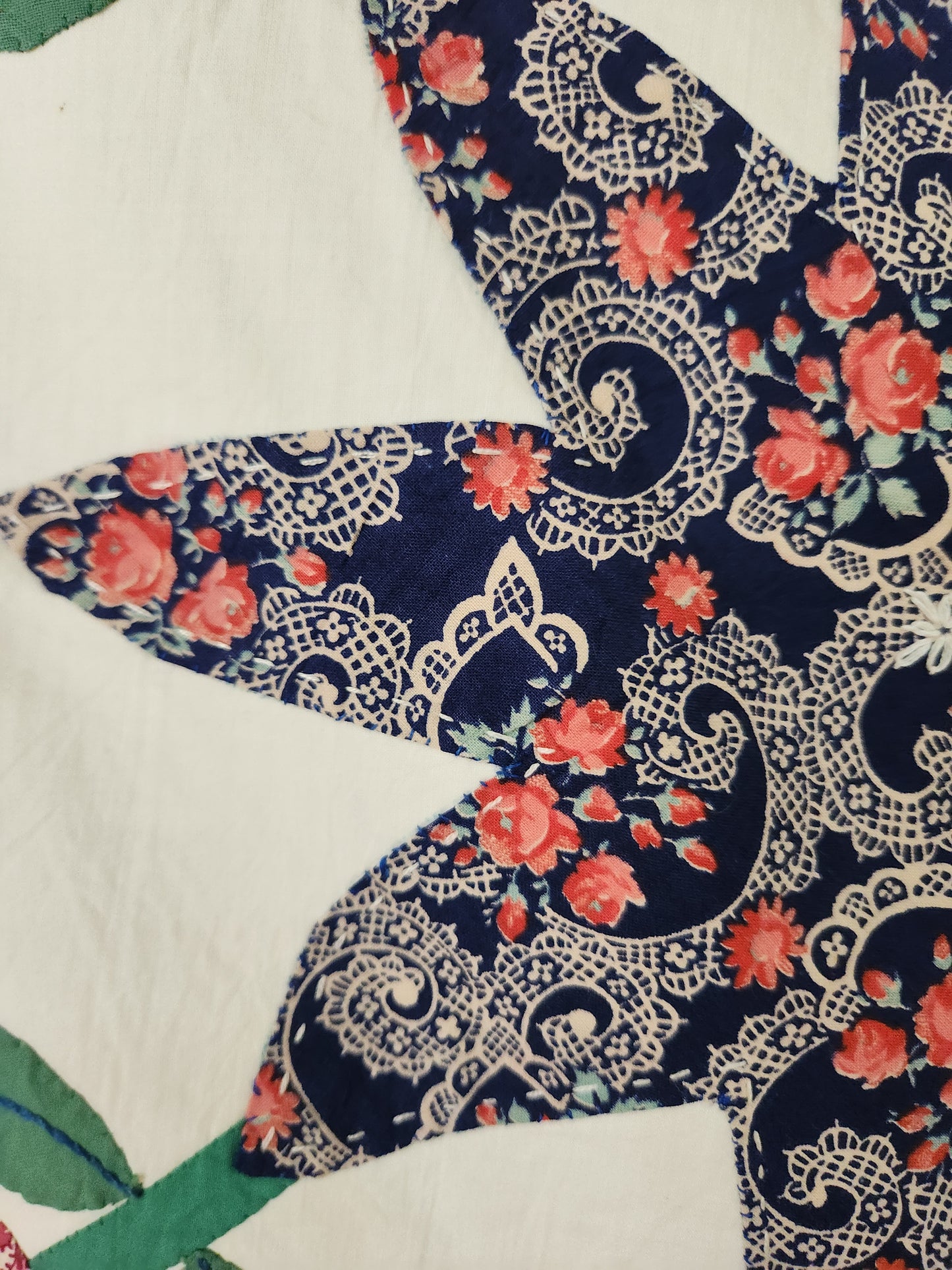 Vintage Hand Stitched Album Coverlet c1950 (A)