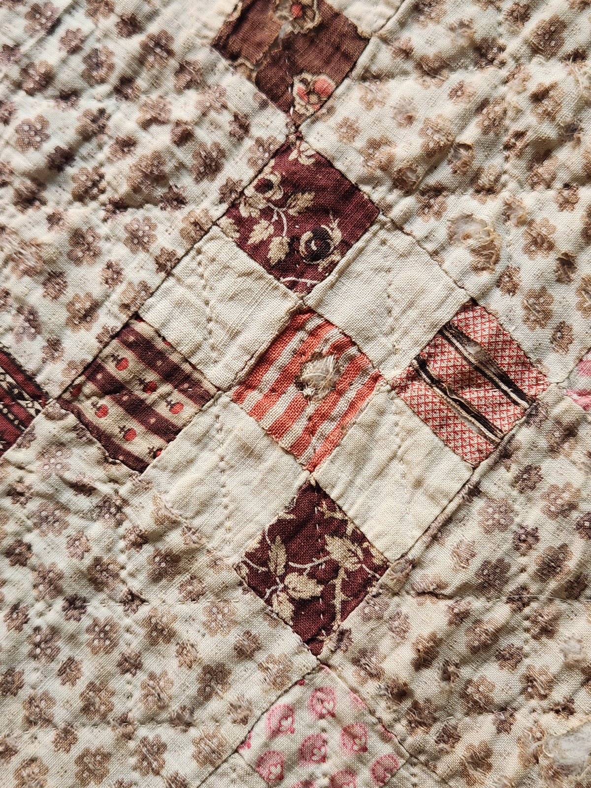 Antique Nine Patch on Point Quilt