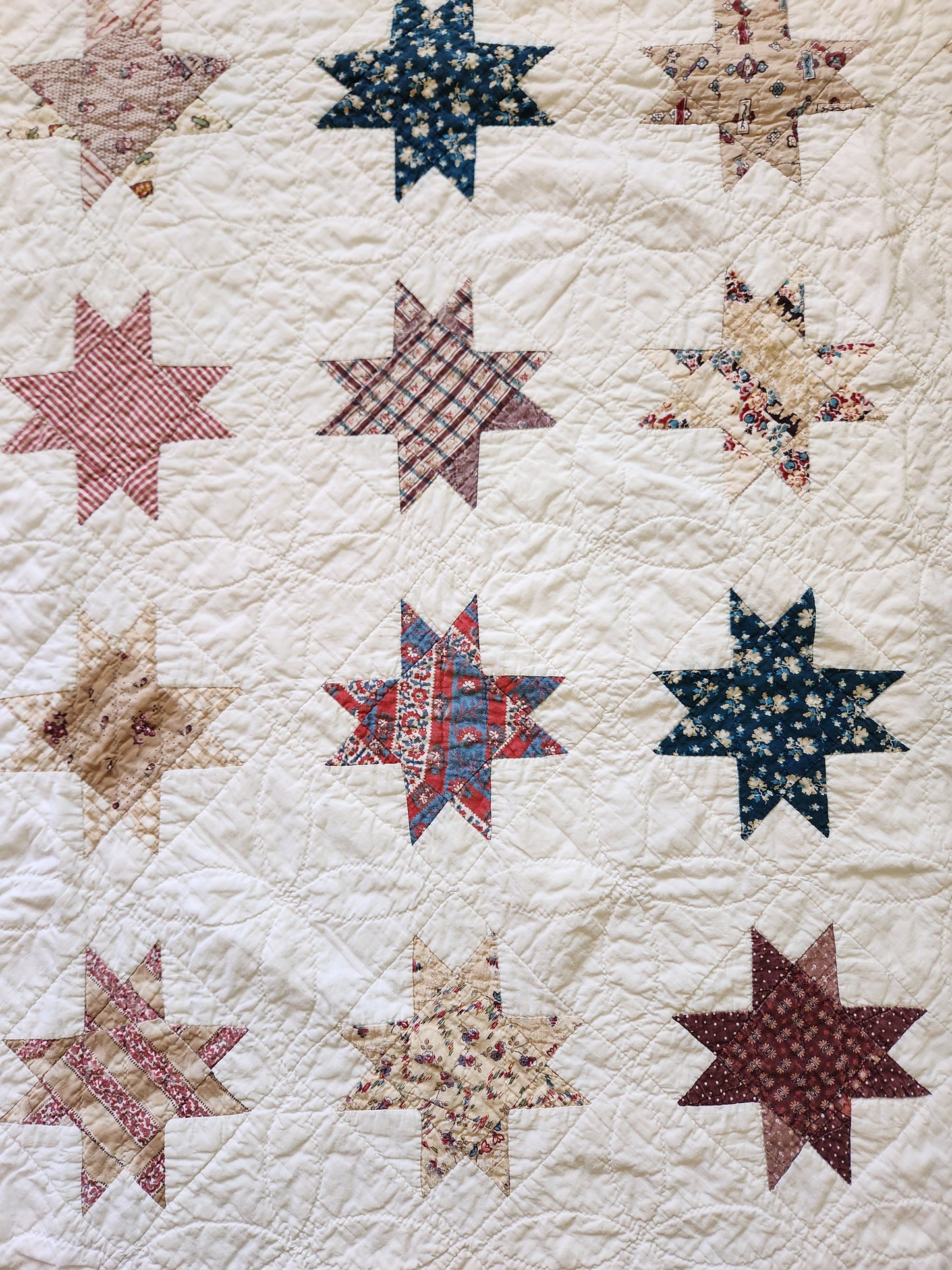 Antique 19th Century Evening Star Quilt