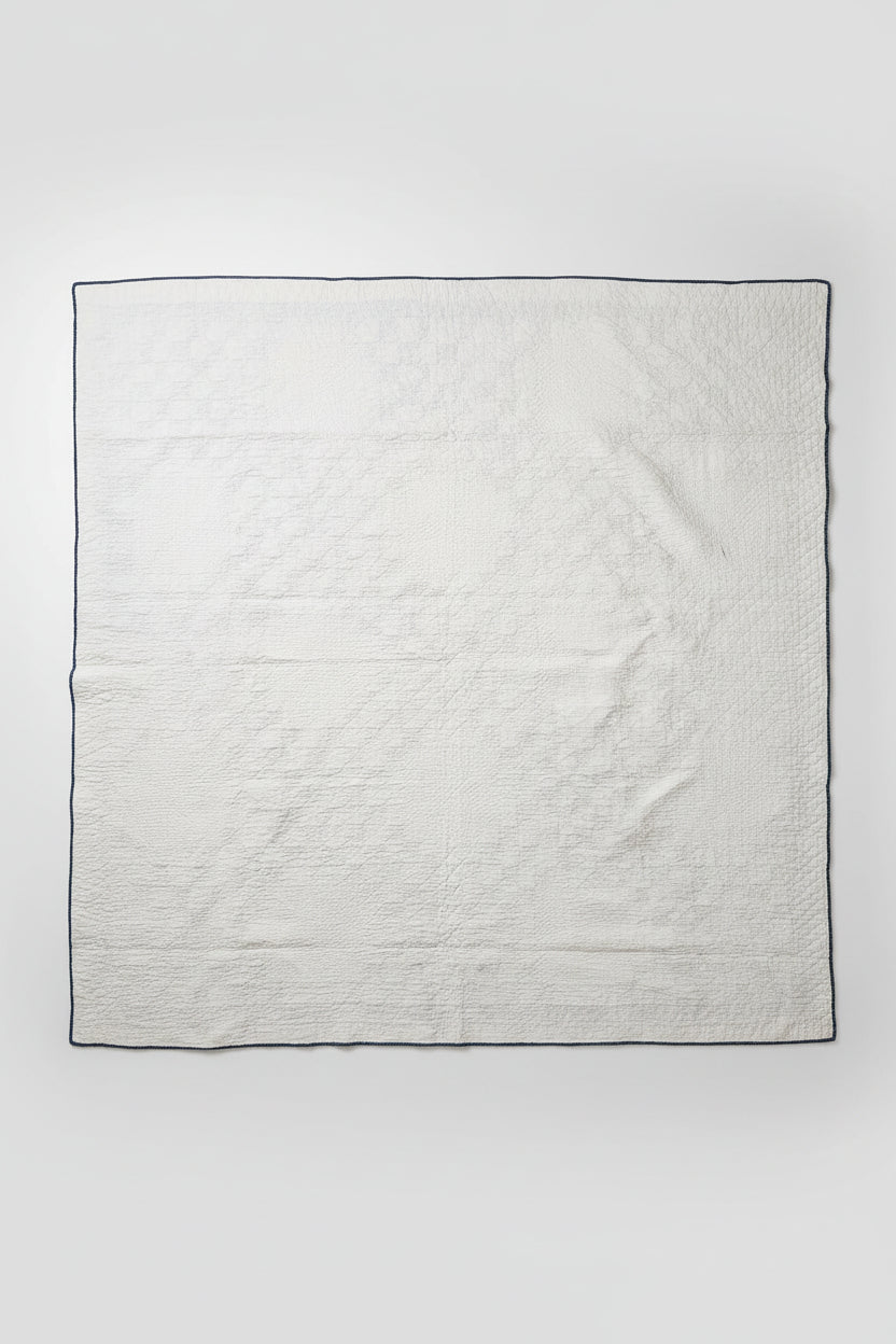 Antique Blue & White Triple Irish Chain Quilt c1900