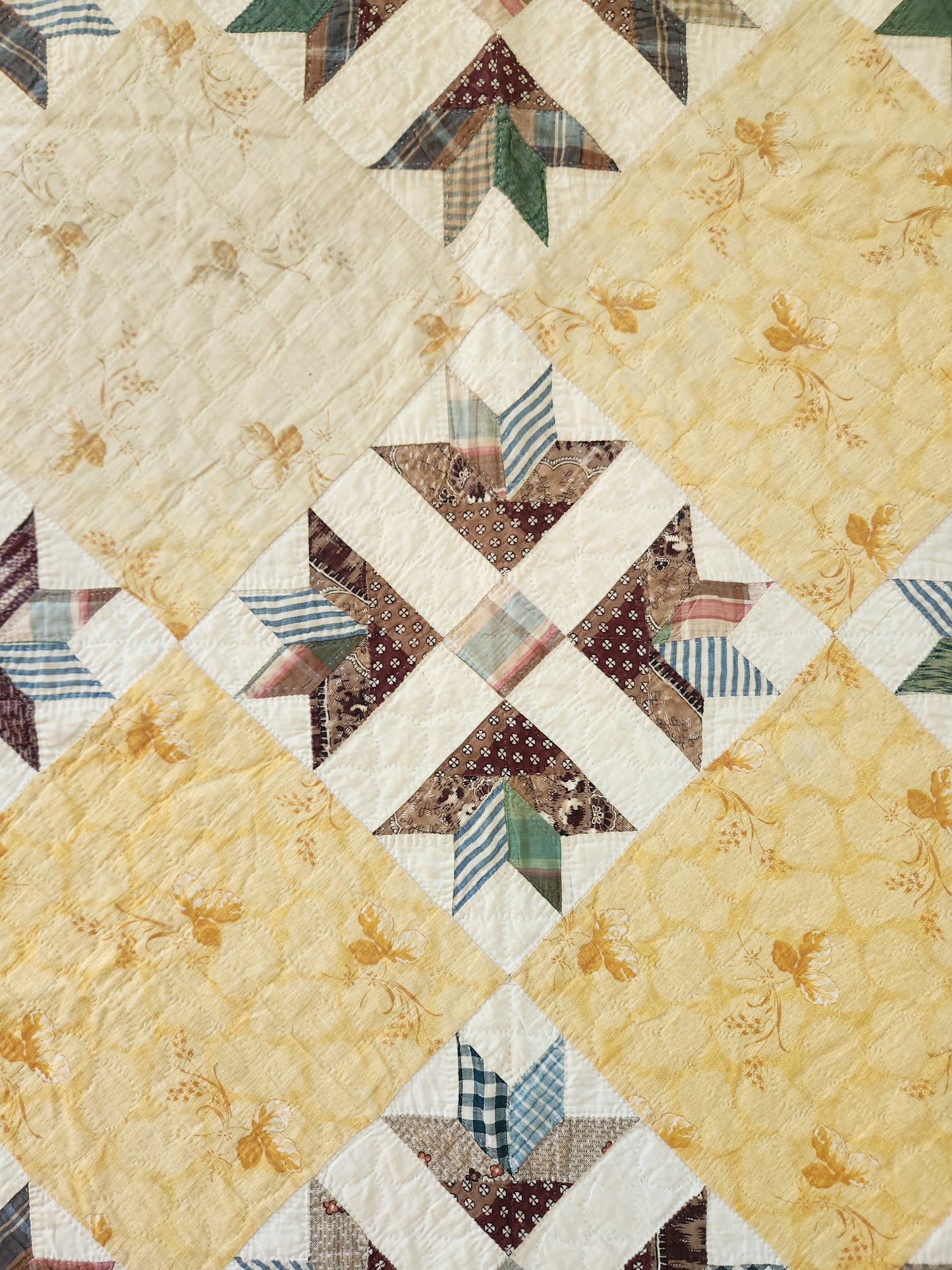 Antique 19th Century Goose Tracks Quilt