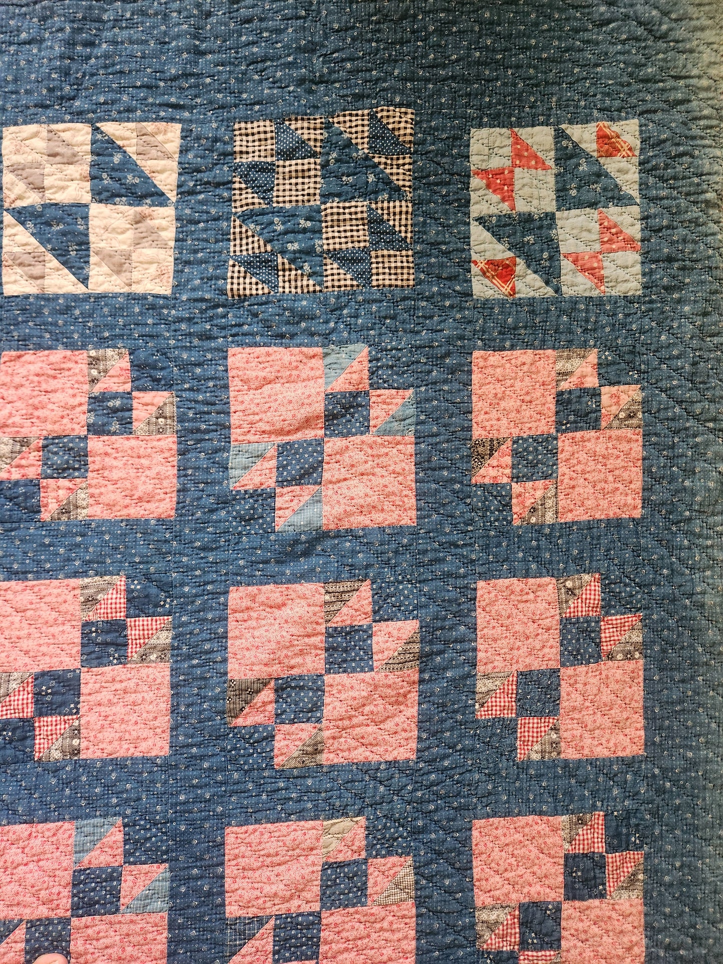 Indigo Old Maid's Puzzle c1890