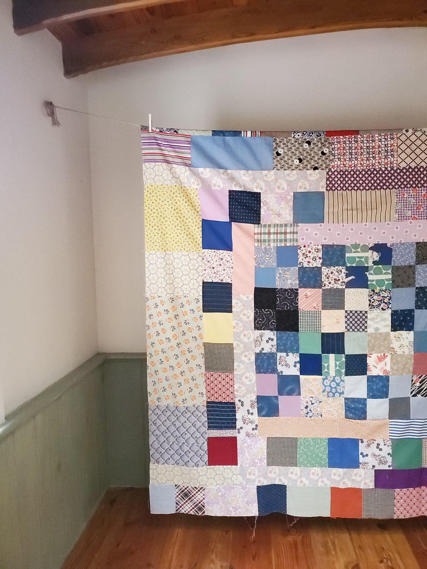 Hand Pieced Vintage Quilt Top