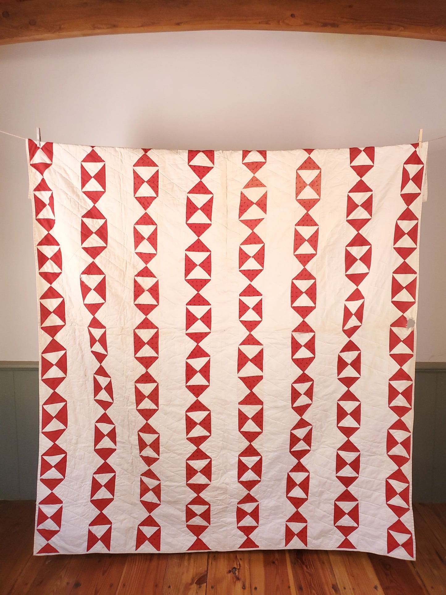 Turkey Red and White Antique Quilt