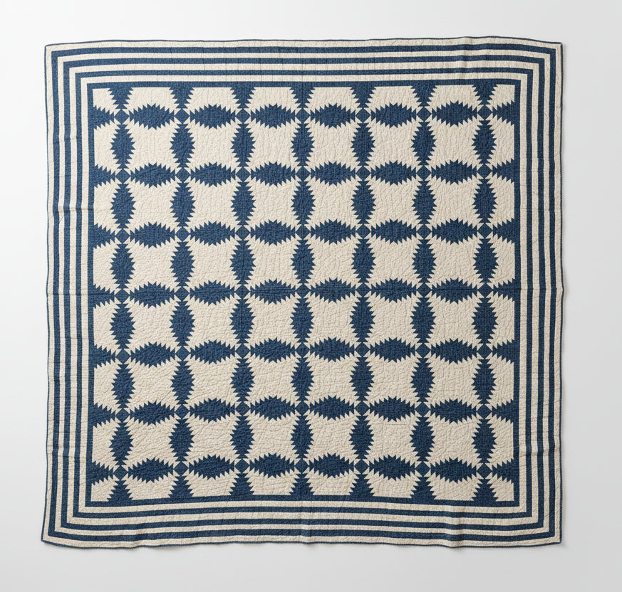 Antique Indigo & White Pineapple Quilt