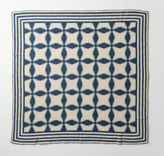Antique Indigo & White Pineapple Quilt