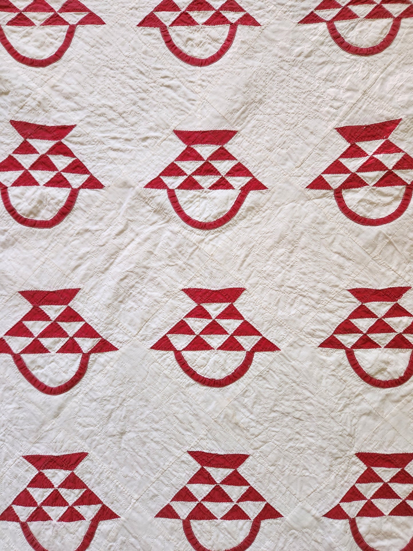 Antique Red & White Baskets Quilt