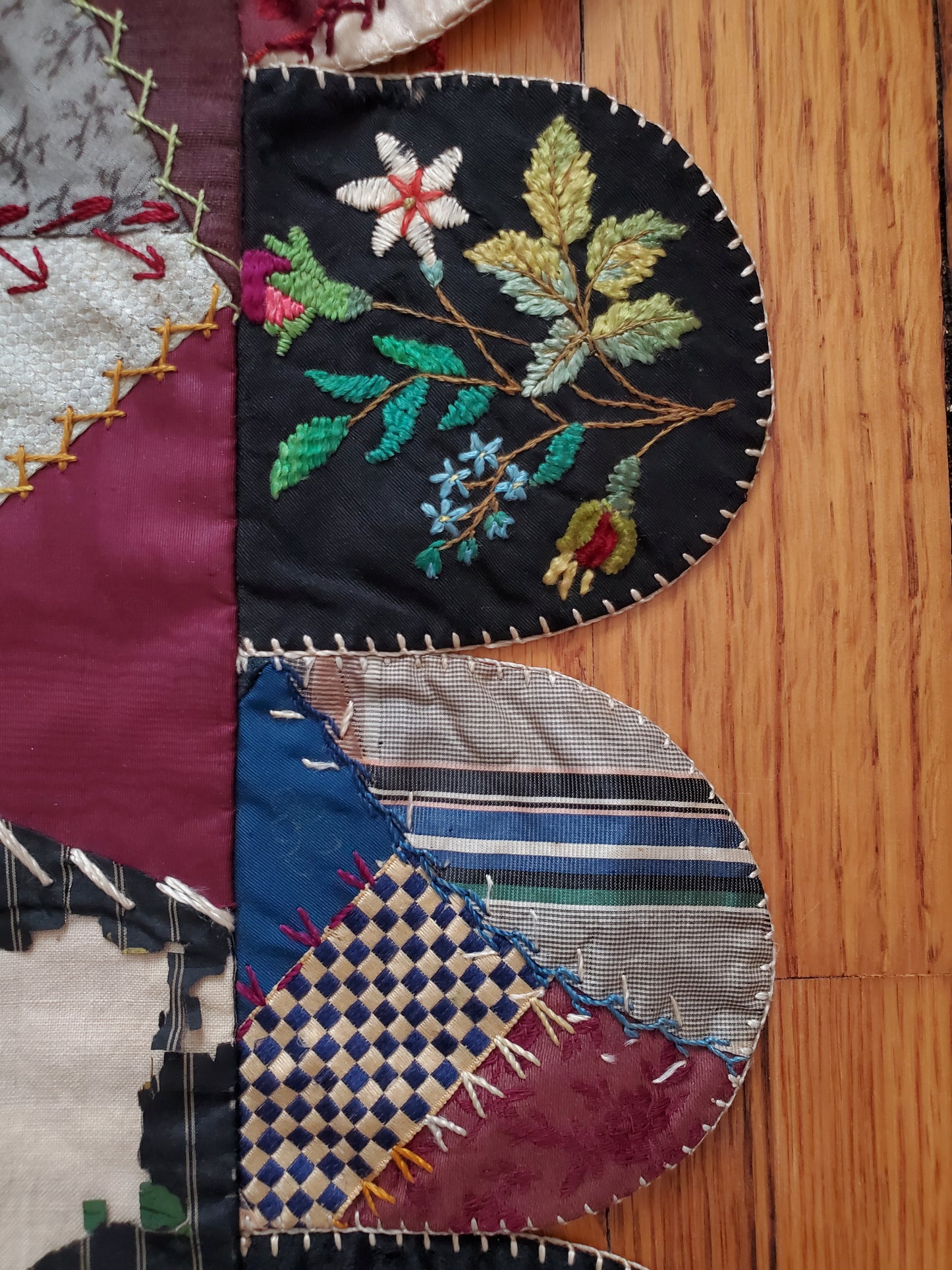 Victorian Crazy Quilt, Crib Size, ca 1890