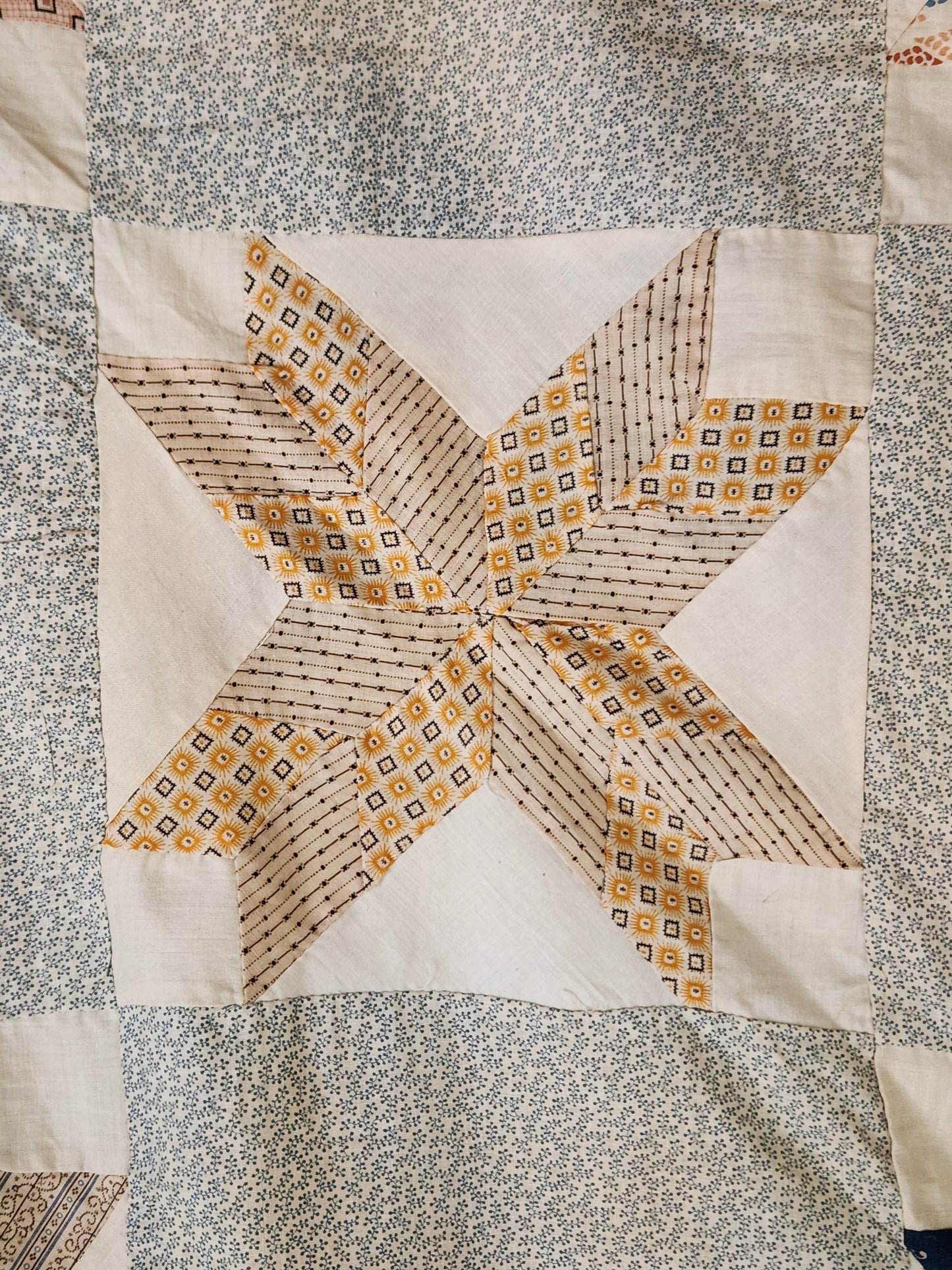 Vintage Stars Patchwork Quilt Top