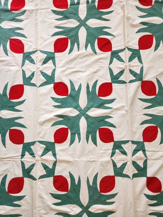 Antique 19th Century Applique Quilt Top