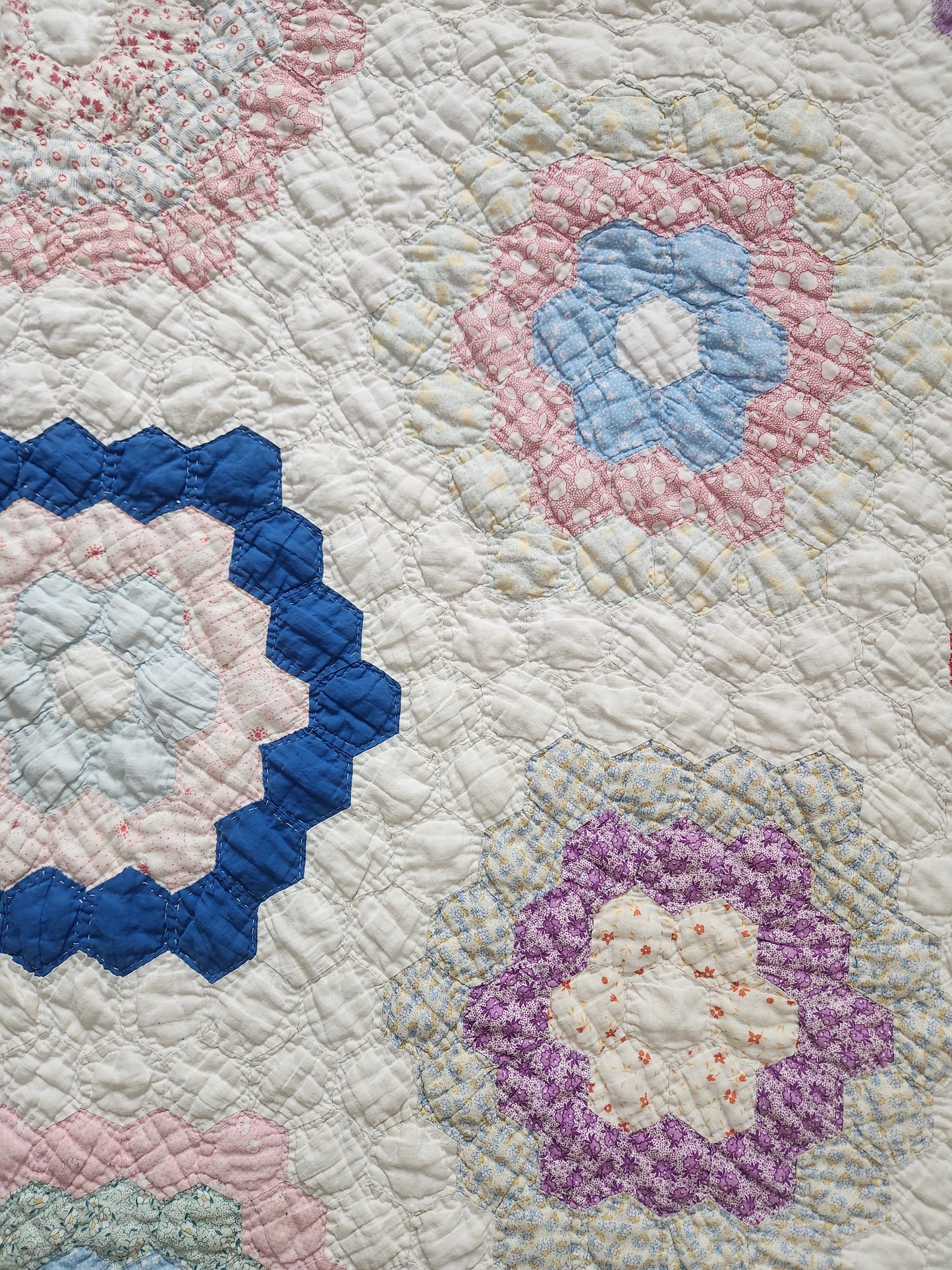 Vintage Grandmother's Garden Quilt c1940