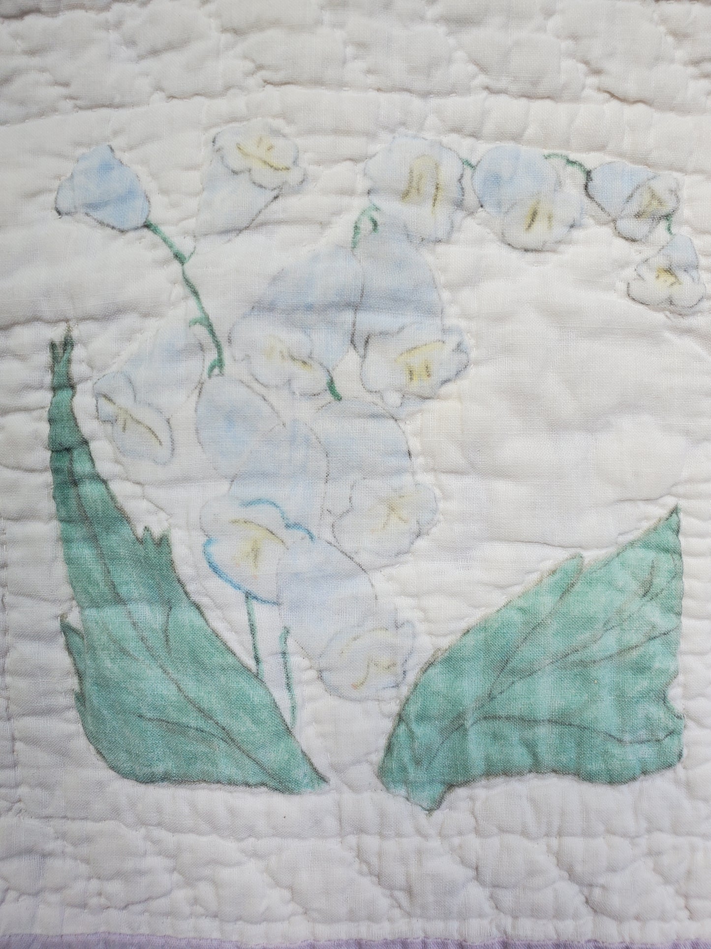 Hand Painted Floral Vintage Quilt