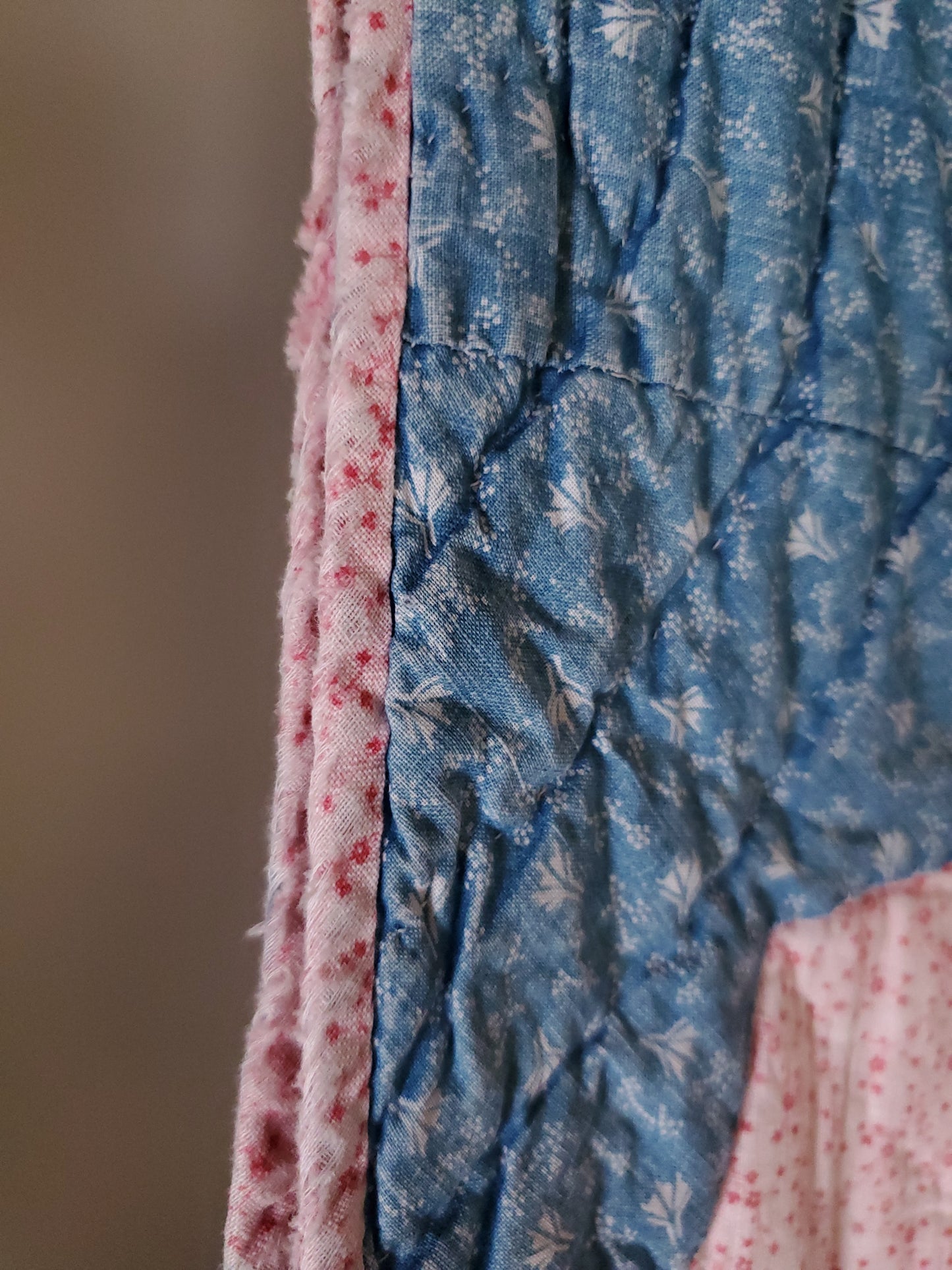 Blue and Pink Antique Quilt