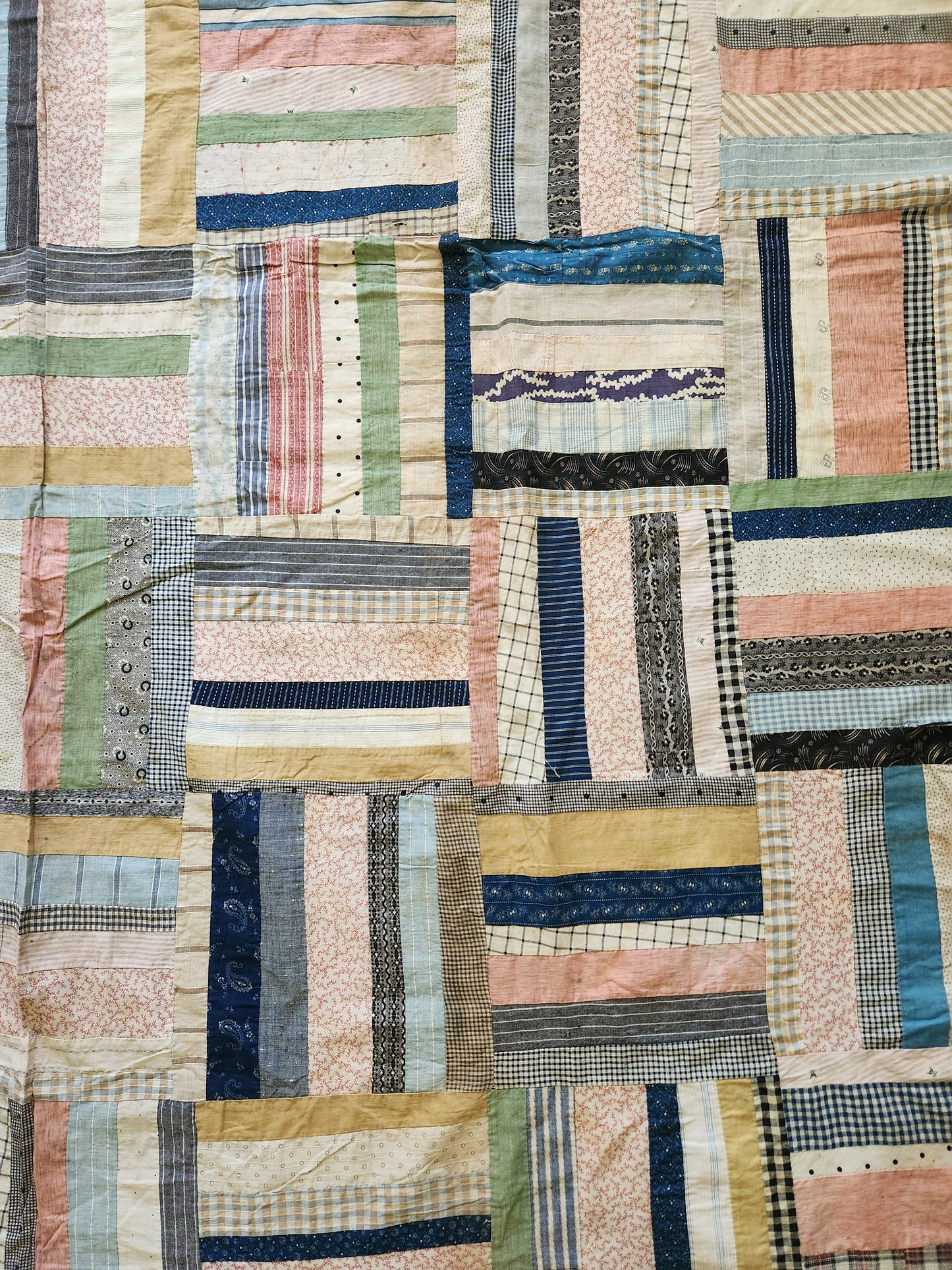 Strip Quilt Top c1920