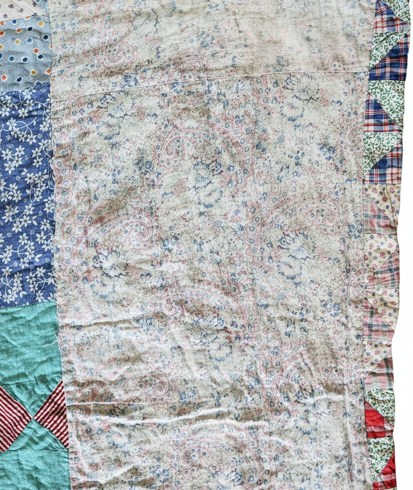 Hand Tied Double Sided Patchwork Quilt c1940