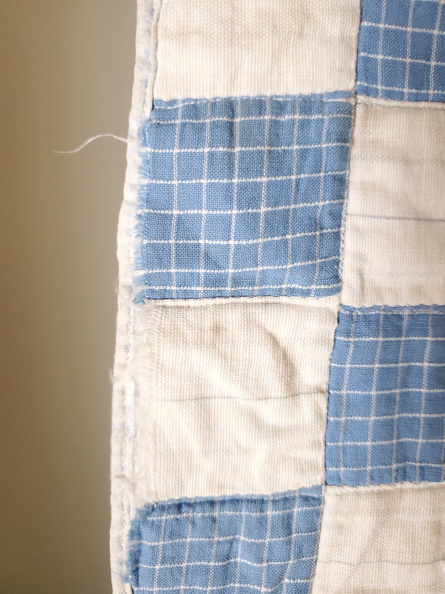 Blue & White Antique Patchwork Crib Quilt