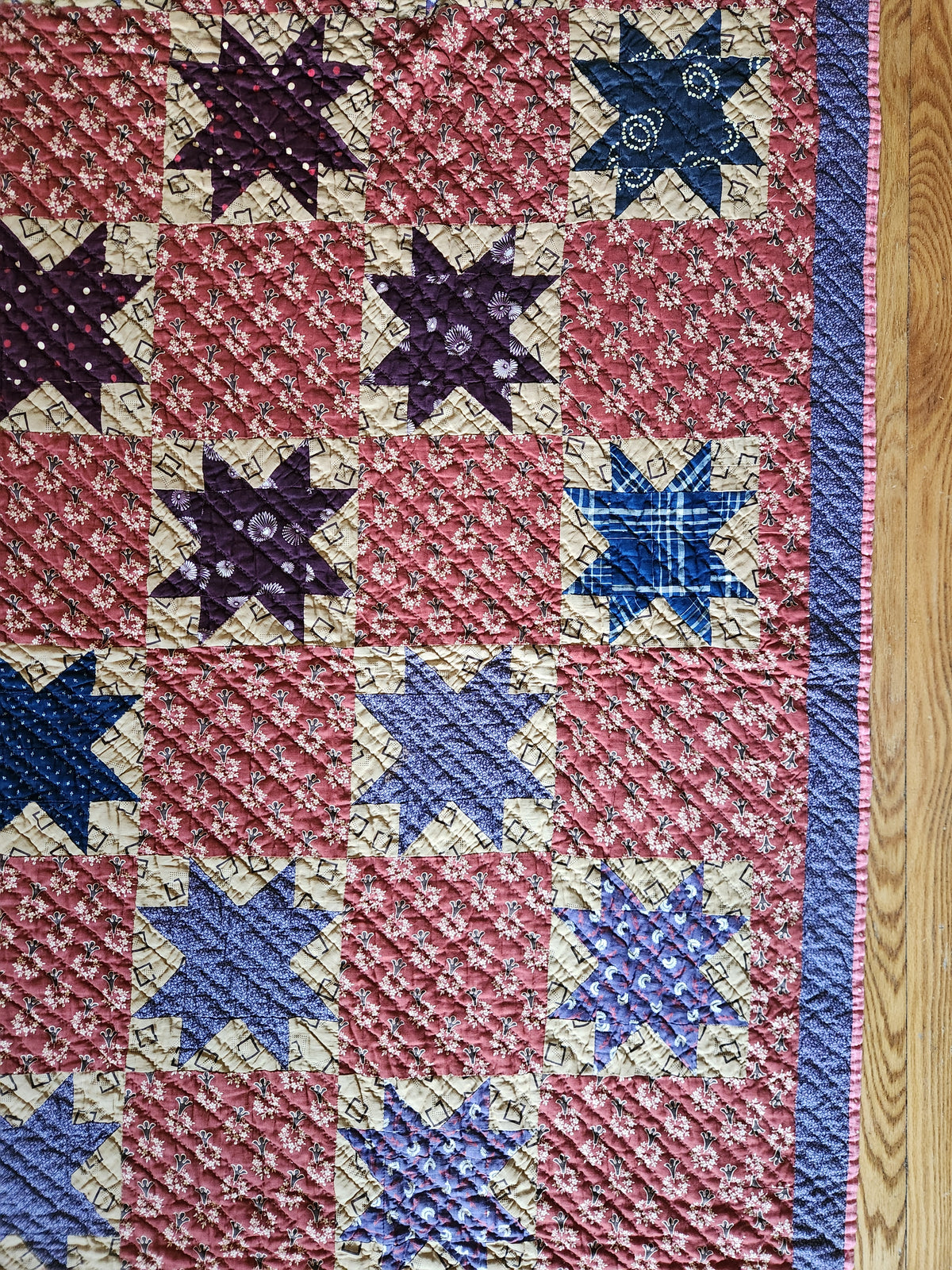 19th Century Purple Evening Star Quilt